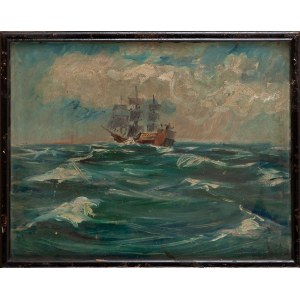 PAWLOWSKA (20th century), Sailing ship at sea