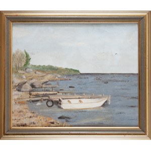 Artist unspecified, monogrammed SJ(?) (20th century), Lodz by the Shore, 1990