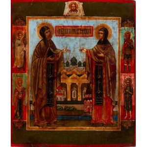 Artist unspecified, Russian (19th century), Icon - St. Peter and St. Fevronia, mid-19th century.u