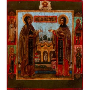 Artysta nieokreślony, rosyjski (XIX w.), Ikona - św. Piotr i św. Fiewronia, poł. XIX w.u