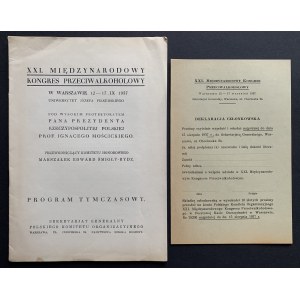 XXI. MEZINÁRODNÍ PROTIALKOHOLNÍ KONGRES VE VARŠAVĚ 12.-17. 1. 1937.