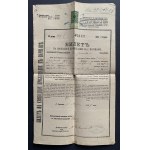 [Varšava/Ticket]БИЛЕТъ НА СВОБОДНОЕ ПРОЖИВАНІЕ ВЪ Г. ВАРШАВѢ. 1889.