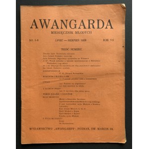 AWANGARDA. MIESIĘCZNIK MŁODYCH. NR. 5-6. LIPIEC-SIERPIEŃ. Poznań [1928]