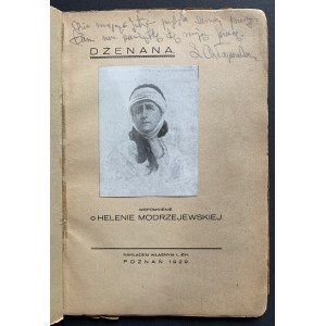 [Dedykacja] CHŁAPOWSKA Ludwika - DŻENANA. Wspomnienie o Helenie Modrzejewskiej. Poznań [1929]