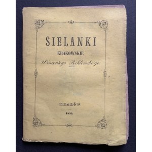 REKLEWSKI Wincenty - SIELANKI KRAKOWSKIE. Kraków [Wydanie pierwsze 1850]