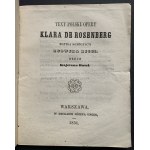 [Opera] KLARA DE ROSENBERG. Warszawa [1851]