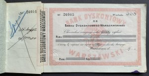 Scheckblock: Bank Dyskontowy Warszawski. Konto Nr. 558 Warschau [1915].