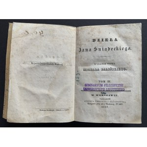 ŚNIADECKI Jan - Dzieła, wydanie nowe Michała Balińskiego. Tom III. Warszawa [1857]