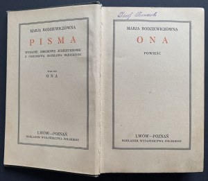 RODZIEWICZÓWNA Marja - She. A novel. Poznan [1930].