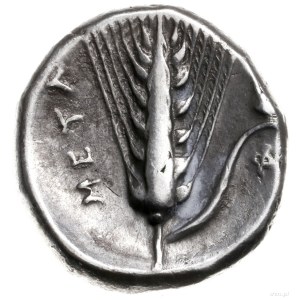 stater, 340-330 pne; Aw: Głowa Demeter w welonie w praw...