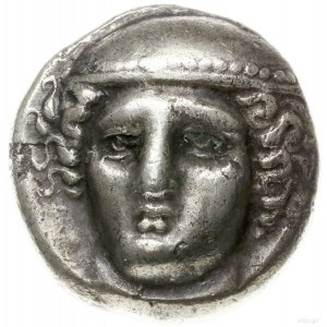 tetradrachma, 374/3-372/1 pne; Aw: Głowa Hermesa nosząc...