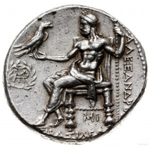 tetradrachma, mennica Babilon; Aw: Głowa Heraklesa nakr...