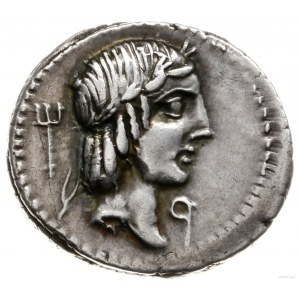 denar, 90 pne, mennica Rzym; Aw: Głowa Apollina w wieńc...