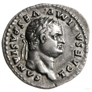 denar, 76 ne, mennica Rzym; Aw: Głowa cesarza w wieńcu ...