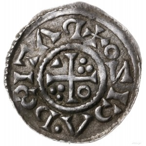 denar 1009-1024, mincerz Id; Aw: Popiersie władcy w pra...