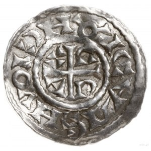 denar, 1039-1042; Aw: Popiersie władcy w prawo, w koron...