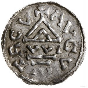 denar 989-996, mincerz Vilja; Aw: Krzyż grecki z ramion...