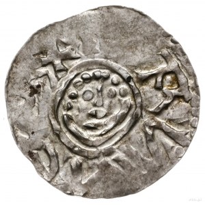 denar, przed 1107, mennica Wrocław; Aw: Głowa z perełko...