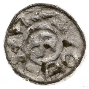 denar, 1097-1107, mennica Wrocław; Aw: Monogram SI, BOL...