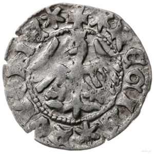 półgrosz koronny, 1394-1395, mennica Kraków; Aw: Korona...