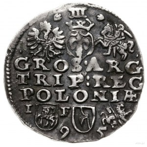 trojak 1595, Lublin; rzadszy wariant w tym typie trojak...
