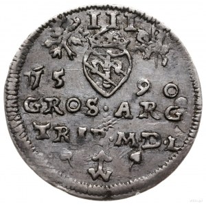 trojak 1590, Wilno; typ monety z herbem podskarbiego De...