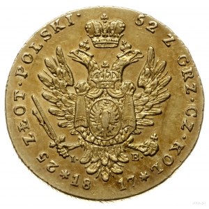 25 złotych 1817, Warszawa; Aw: Głowa cara w prawo i nap...