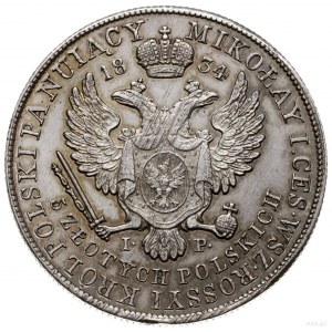 5 złotych 1834, Warszawa; Aw: Głowa cara Aleksandra w p...