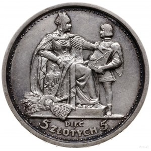 5 złotych 1925, Warszawa; Konstytucja; Aw: Orzeł polski...