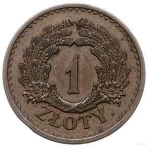 1 złoty 1928, Warszawa; nominał w wieńcu z kłosów zboża...