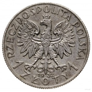 1 złoty 1932, Warszawa; Głowa kobiety w czepcu w lewo, ...