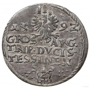 trojak 1592, Cieszyn; mała głowa księcia, bardzo rzadki...