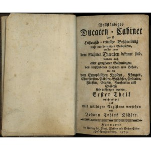 Johann Thobias Köhler, Vollständiges Ducaten-Cabinet; H...