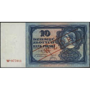 10 złotych 2.01.1928, seria W*, numeracja 977011, obust...