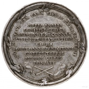 medal wybity z okazji śmierci Marii Amalii Mniszech z d...