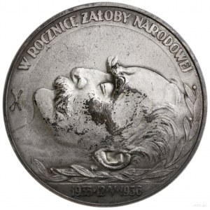 medal na rocznicę śmierci Józefa Piłsudskiego, 1936, pr...