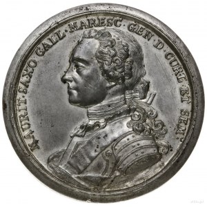 medal, 1750, sygnowany D KAM FE; Aw: Popiersie w zbroi,...