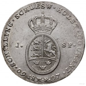 talar (60 szylingów), 1807, mennica Altona; Aw: Głowa k...