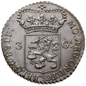 3 guldeny 1792; Aw: Stojąca na wprost Minerwa, z głową ...