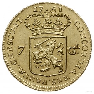 7 guldenów 1761, Aw: Rycerz galopujący w prawo, z miecz...