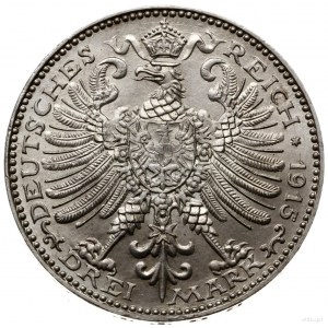 3 marki 1915, mennica Berlin; Moneta wybita z okazji st...