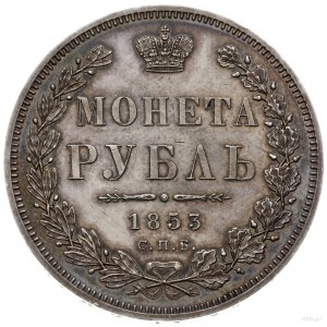 rubel 1853 СПБ HI, mennica Petersburg; rzadsza odmiana ...