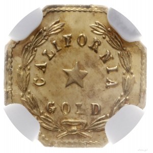 żeton ośmioboczny 1859, California Gold; Aw: Głowa indi...