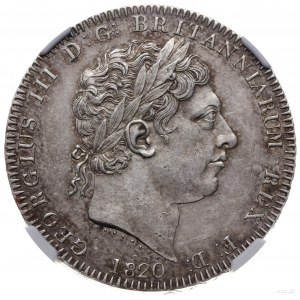 1 korona 1820 LX, mennica Londyn; S. 3787, KM 675; sreb...