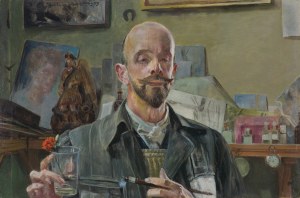 Jacek Malczewski, AUTOPORTRET W PRACOWNI, 1909