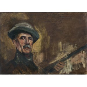 Julian Fałat, AUTOPORTRET Z DEDYKACJĄ, 1927