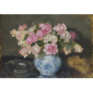 Alphonse Karpinski, Roses in a porcelain vase