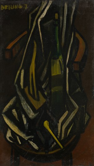 Georg Johann Tribowski, Martwa natura z butelką na krześle III, ok. 1965