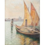 Soter August JAXA-MAŁACHOWSKI (1867-1952), Przystań w Wenecji z widokiem na wyspę Giudecca (1913)