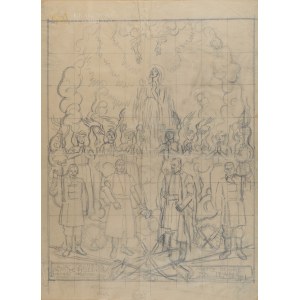 Jozef MEHOFFER (1869-1946), Die Himmelfahrt der Jungfrau Maria - ein polychromer Entwurf für die Kapelle des Heiligen Johannes des Täufers (Boners) in der Marienkirche in Krakau (um 1931)